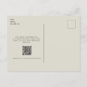Foto Beige Bewaar de datum Bruiloft QR Code Briefkaart (Achterkant)