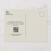 Foto Beige Bewaar de datum Bruiloft Website QR Cod Briefkaart (Achterkant)