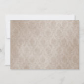 Foto Beige Damask Monogram Huwelijksuitnodiging Kaart (Achterkant)