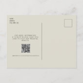 Foto Beige Save the date Huwelijk QR Code Briefkaart (Achterkant)