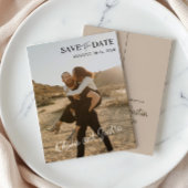 Foto beige Save the Date Uitnodiging
