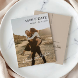 Foto beige Save the Date Uitnodiging
