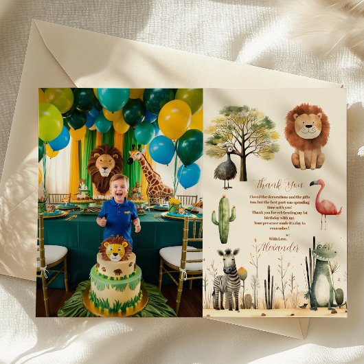 Foto Bellen Alle Party Dieren Safari Zoo Bedankkaart