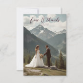 Foto  Bergbos Evergreen Bruiloft Bedankkaart (Voorkant)