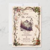 Foto  Bergbos Evergreen Bruiloft Save The Date (Voorkant)