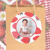 Foto Berry eerste aardbeien verjaardagsfeestje Ronde Sticker