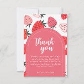 Foto Berry Eerste Verjaardag 1e Strawberry Arch Bedankkaart (Voorkant)