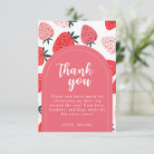 Foto Berry Eerste Verjaardag 1e Strawberry Arch Bedankkaart (Staand voorkant)