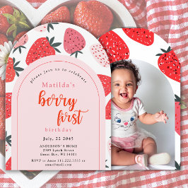 Foto Berry Eerste Verjaardag 1e Strawberry Arch Kaart
