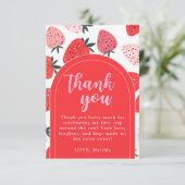 Foto Berry Eerste Verjaardag Strawberry Red Arch Bedankkaart (Staand voorkant)