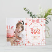 Foto Berry eerste verjaardag uitnodiging (Staand voorkant)
