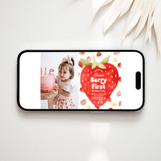 Foto Berry eerste verjaardag uitnodigingen