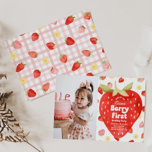 Foto Berry eerste verjaardag uitnodigingen