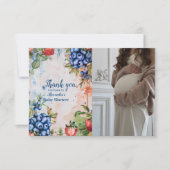 Foto Berry Sweet Wild Berries Baby shower Bedankkaart (Voorkant)