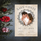 Foto Berry Wreath and Stripes | Beige Save The Date