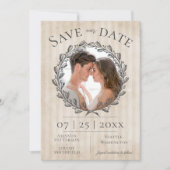 Foto Berry Wreath and Stripes | Beige Save The Date (Voorkant)