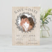 Foto Berry Wreath and Stripes | Beige Save The Date (Staand voorkant)