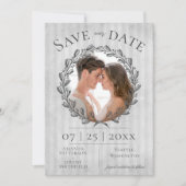 Foto Berry Wreath and Stripes | Grijs Save The Date (Voorkant)