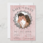 Foto Berry Wreath and Stripes | Roze Save The Date (Voorkant)