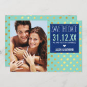 FOTO BESPAAR DATUM gouden folie polka dot marvy mi Kaart (Voorkant / Achterkant)