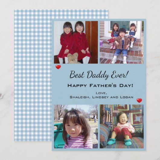 Foto Best Dad Day Holiday Kaart (Voorkant / Achterkant)