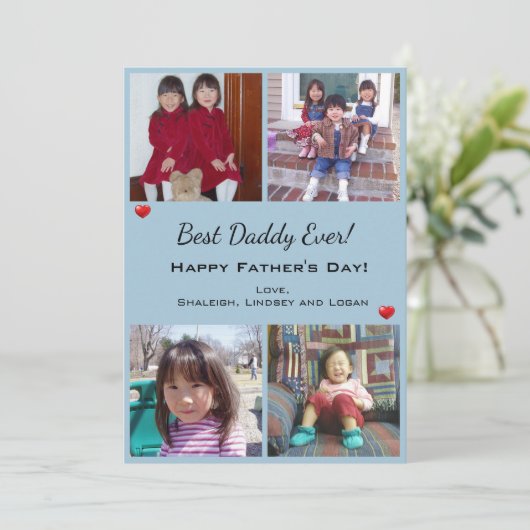 Foto Best Dad Day Holiday Kaart (Staand voorkant)
