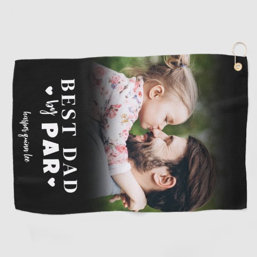 Foto Best Dad van Par Golfhanddoek (Horizontaal)