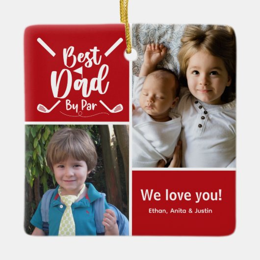 Foto Best Dad van Par Keramisch Ornament (Voorkant)