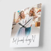 Foto Best Friends Altijd Heart Script Vierkante Klok (Hoek)