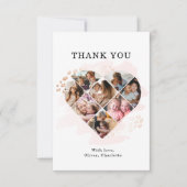 Foto Best Grandma Ever Heart Shape 8 Foto Bedankkaart (Voorkant)