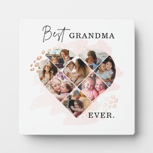 Foto Best Grandma Ever Heart Shape 8 Foto Fotoplaat (Voorkant)