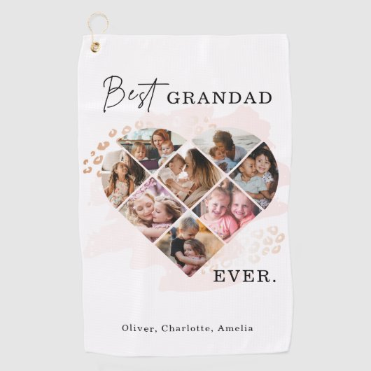 Foto Best Grandma Ever Heart Shape 8 Foto Golfhanddoek (Voorkant)