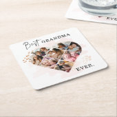 Foto Best Grandma Ever Heart Shape 8 Foto Kartonnen Onderzetters (Schuin)
