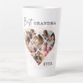 Foto Best Grandma Ever Heart Shape 8 Foto Latte Mok (Voorkant)