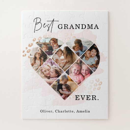Foto Best Grandma Ever Heart Shape 8 Foto Legpuzzel (Verticaal)