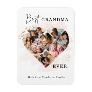 Foto Best Grandma Ever Heart Shape 8 Foto Magneet