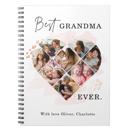 Foto Best Grandma Ever Heart Shape 8 Foto Notitieboek (Voorkant)