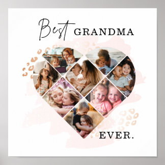 Foto Best Grandma Ever Heart Shape 8 Foto Poster