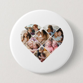 Foto Best Grandma Ever Heart Shape 8 Foto Ronde Button 7,6 Cm