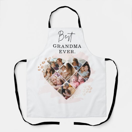 Foto Best Grandma Ever Heart Shape 8 Foto Schort (Voorkant)