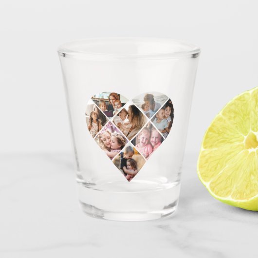Foto Best Grandma Ever Heart Shape 8 Foto Shot Glas (Voorkant)