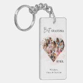 Foto Best Grandma Ever Heart Shape 8 Foto Sleutelhanger (Voorkant Links)