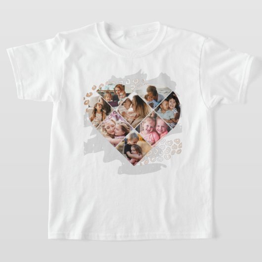Foto Best Grandma Ever Heart Shape 8 Foto T-shirt (Laagn)