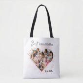 Foto Best Grandma Ever Heart Shape 8 Foto Tote Bag (Voorkant)
