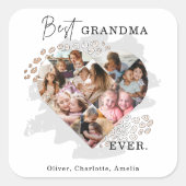 Foto Best Grandma Ever Heart Shape 8 Foto Vierkante Sticker (Voorkant)