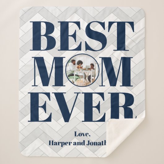 Foto Best Ma Ever Pattern Sherpa Blanket Sherpa Deken (Voorkant)