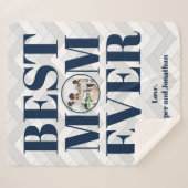 Foto Best Ma Ever Pattern Sherpa Blanket Sherpa Deken (Voorkant (horizontaal))