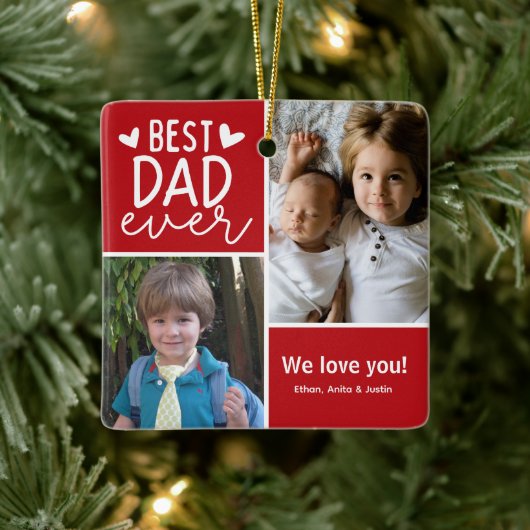 Foto Best Pap Ever Keramisch Ornament (Boom)