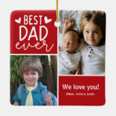 Foto Best Pap Ever Keramisch Ornament (Achterkant)