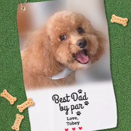 Foto Beste Hond Papa Door Par Fun Naam Pootafdruk  Golfhanddoek